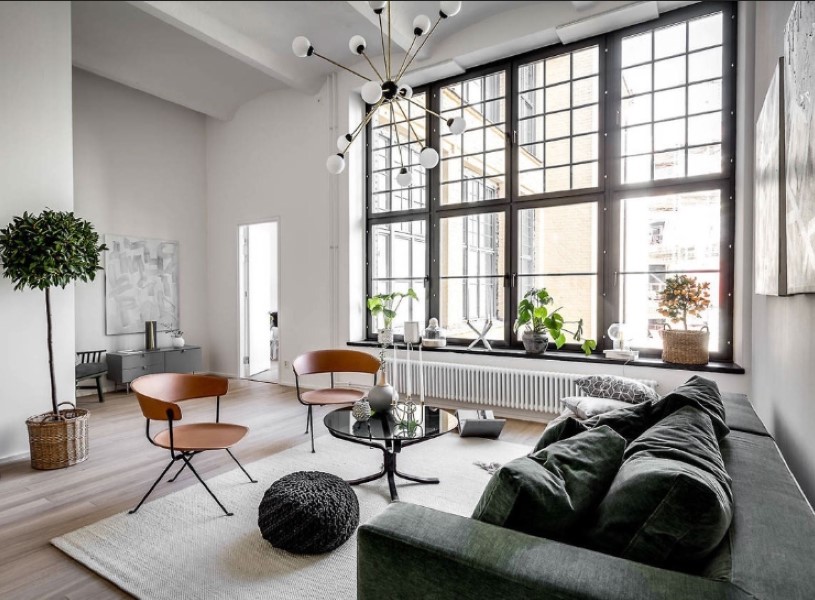 グレーを基調とした北欧インテリア。高級感のあるコーディネート術高級家具リースレンタル・インテリアコーディネートのメイズ