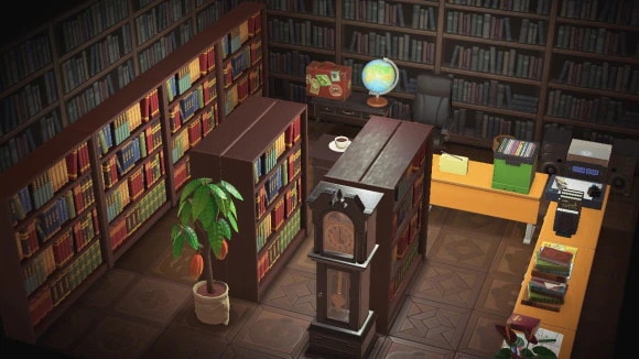 和モダンな書斎 自宅内装 地下の部屋 あつまれどうぶつの森- メイロのゲームパノラマ
