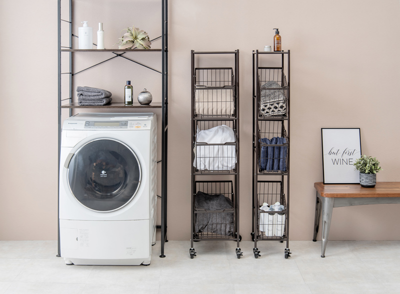 洗面所の収納アイデアで家族分の下着収納