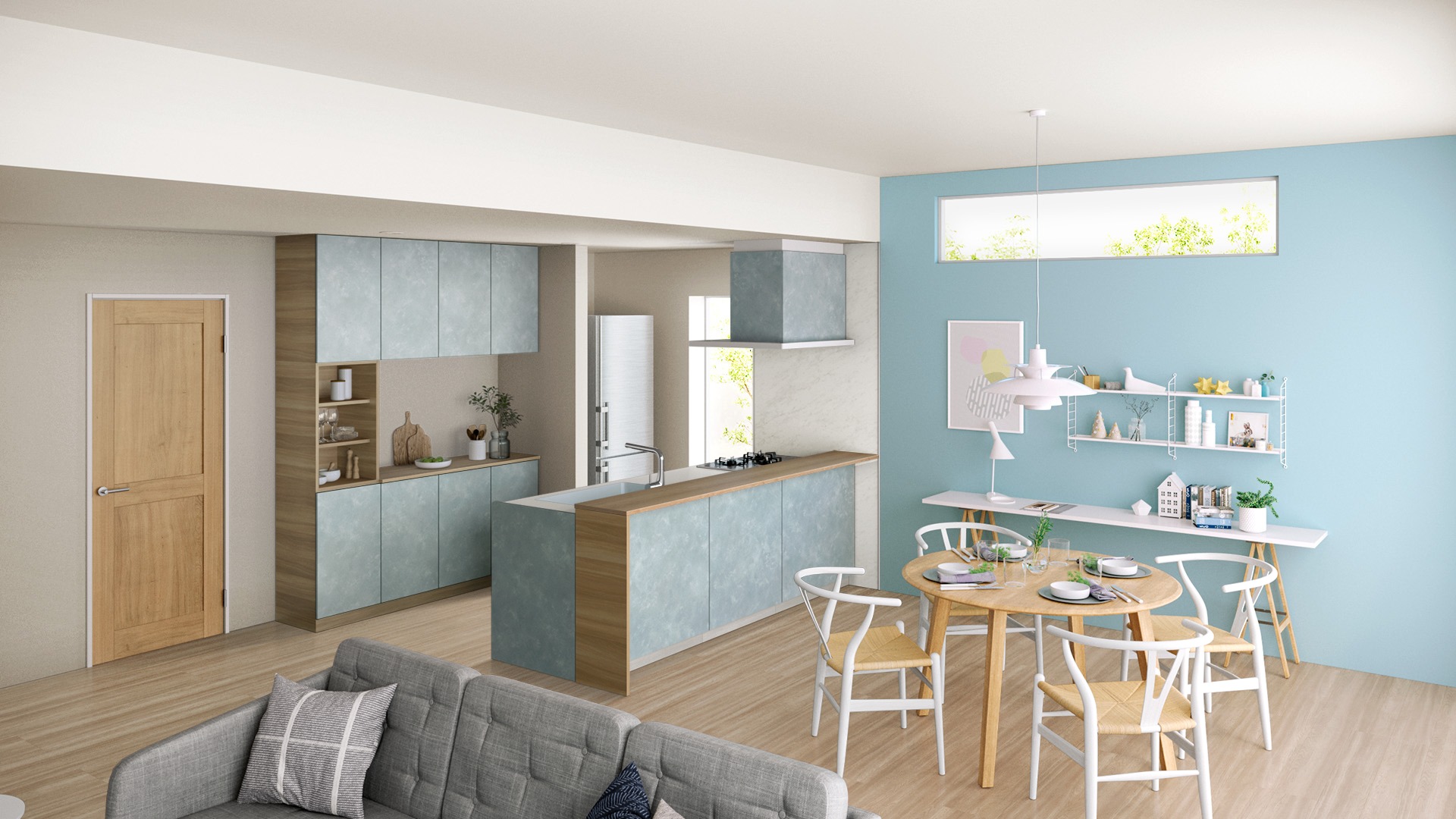 ナチュラル ブルーグレーのおしゃれなインテリア・部屋・家具の実例RoomClip ルームクリップ