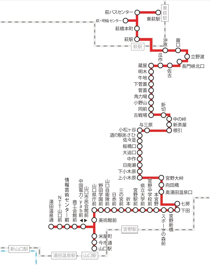 新山口駅から湯田温泉駅入口への移動手段ごとのルート検索 - NAVITIME