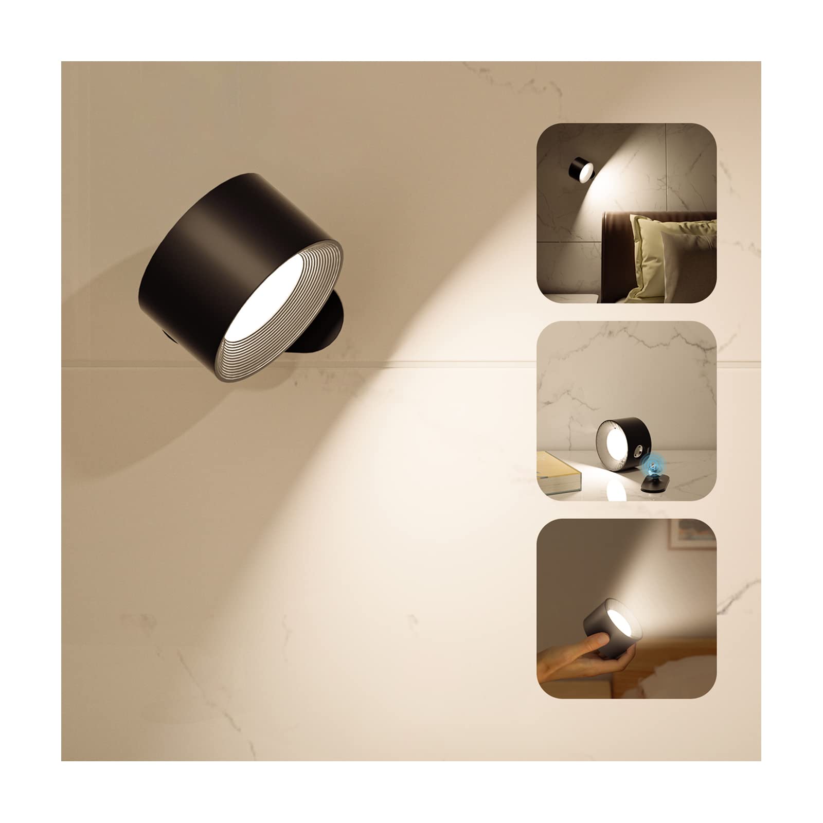 Amazon.co.jp : ブラケットライト LED スポットライト 壁付け LED 引掛けシーリング 360°照明角度対応 コードレスTpye-C充電式 キッチンライト 日本語取扱説明書付き木目色: ホーム＆キッチン