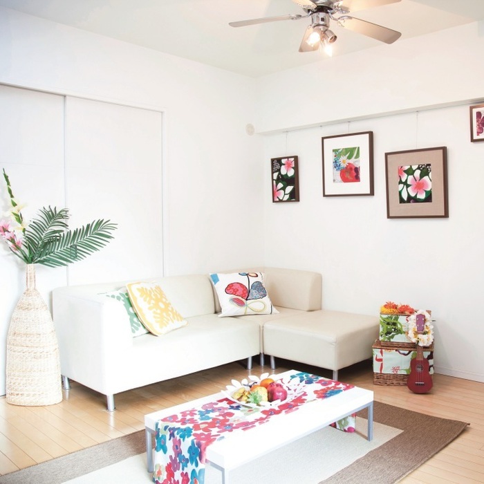 No.216モーニンググリーン編ハワイの島々の清らかな朝を想わせるインテリアコーディネートa.flat 風が運ぶ、自然の贈りもの -目黒通り・新宿・大阪梅田 グランフロント北館