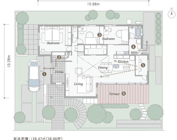 3階建て 40坪3間間口南入り5LDK 建売 住宅 分譲 プラン データ