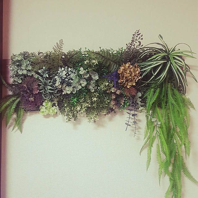 お部屋がグッと華やかに！簡単・おしゃれな「ウォールグリーン」の作り方&あんふぁん