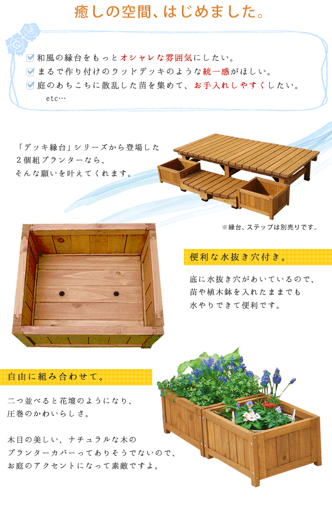 100円ショップのウッドデッキパネルで鉢カバーをDIYウッドデッキパネルを組み合わせてタッカーで留めるだけで鉢カバーをDIY。電動工具不要の簡単DIYです。キャスター付きの花台を合わせれば、掃除や移動もらくちん！@andante.365 さんによるDIYです👏 詳しい作り方は