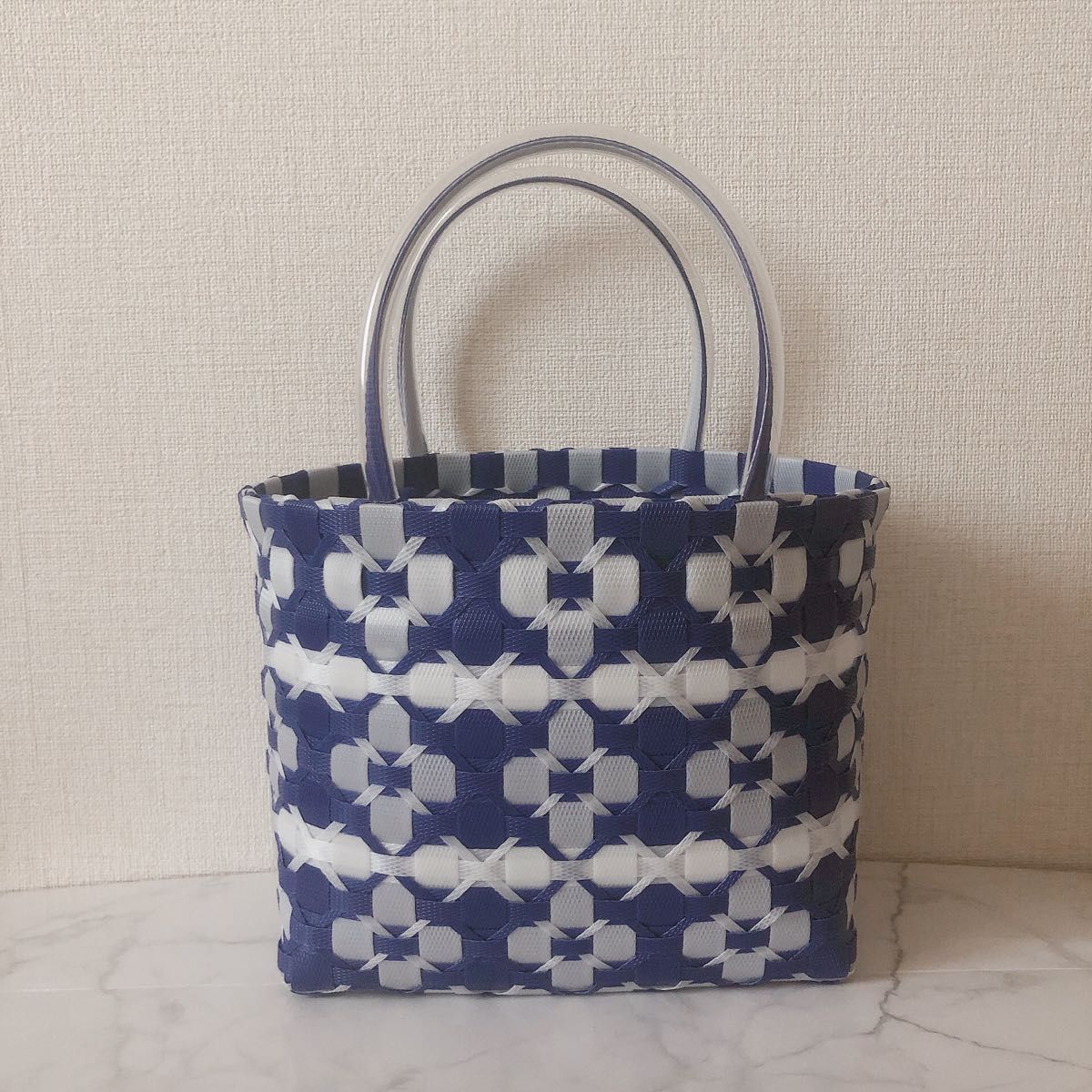 おまけ付 花柄 チェック柄 大きいサイズ プラカゴ パール ピンクレッド 白 pp バンド かご