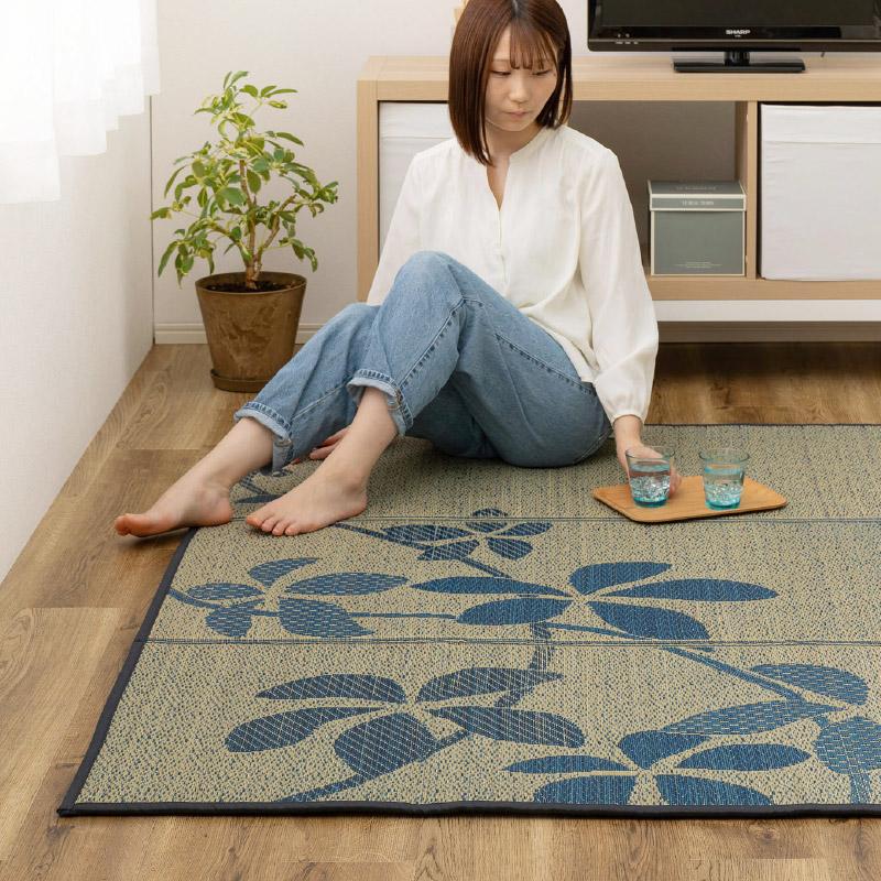 イケヒコ ラグ カーペット リーフ 洗えるラグ ラグ カーペット 3畳 ラグマット ラグ 洗える ラグ おしゃれ 絨毯 北欧 リーフ柄 花柄 抗菌防臭 滑り止め 約200×250cm 9844387-388インテリア ピタデコ