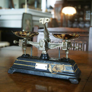 戦前 東京 守谷製 上皿 天秤 分銅 台はかり 大正 レトロ アンティーク 上皿天秤