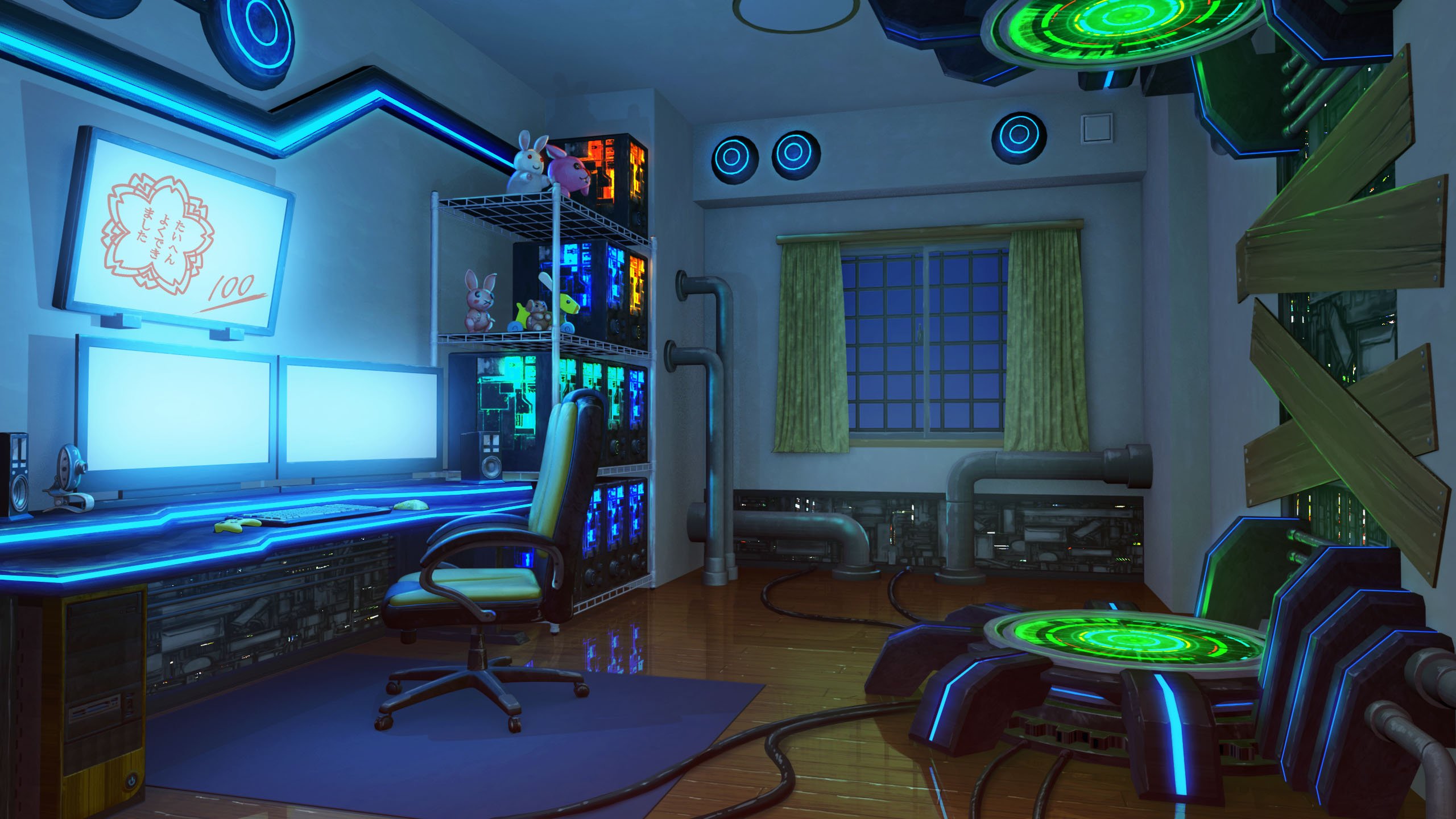 近未来をテーマにしたイラスト素材、サイバーパンクのループ映像素材Unreality