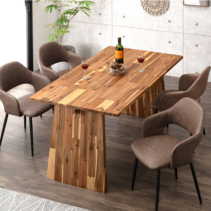 幅75cm 天然木 アカシア ダイニングテーブルセット 2人掛け 3点セット 正方形 テーブル コンパクト 木製 おしゃれ 99900021- □テーブル ブラック× チェア レトロキャメル レザー在庫無し 次回未定