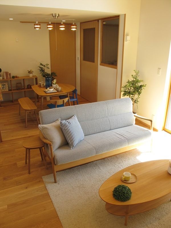 納品事例 オーク材でコーディネートしたナチュラルスタイルリビングダイニング・三重松阪 K様邸ルームプラス 鈴鹿