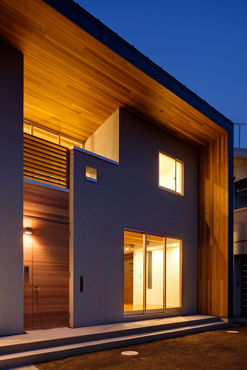 勾配袖壁でかっこいい外観と生活動線重視のスタイリッシュハウス の施工事例株式会社博愛