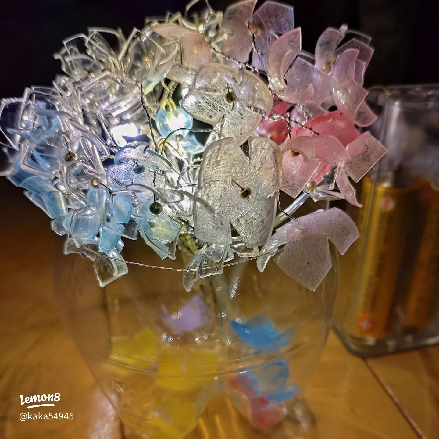 ペットボトル利用のテーブルライト製作体験花想容