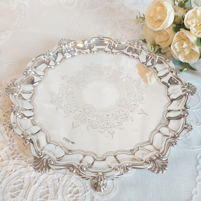 英国イギリスアンティーク シルバートレイ サルヴァ EPNS 盆 シルバープレイト Silver Plate S017高品質なシルバートレイのご紹介- Q'S ANTIQUES