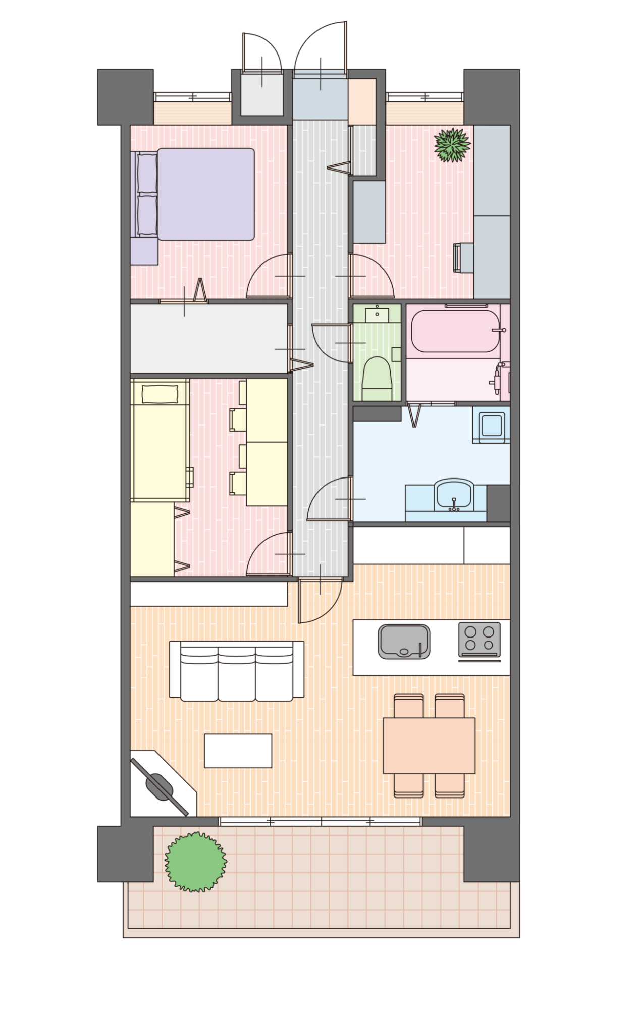 3LDKマンション リノベーション後の間取り紹介ウチ、リノベーションしました