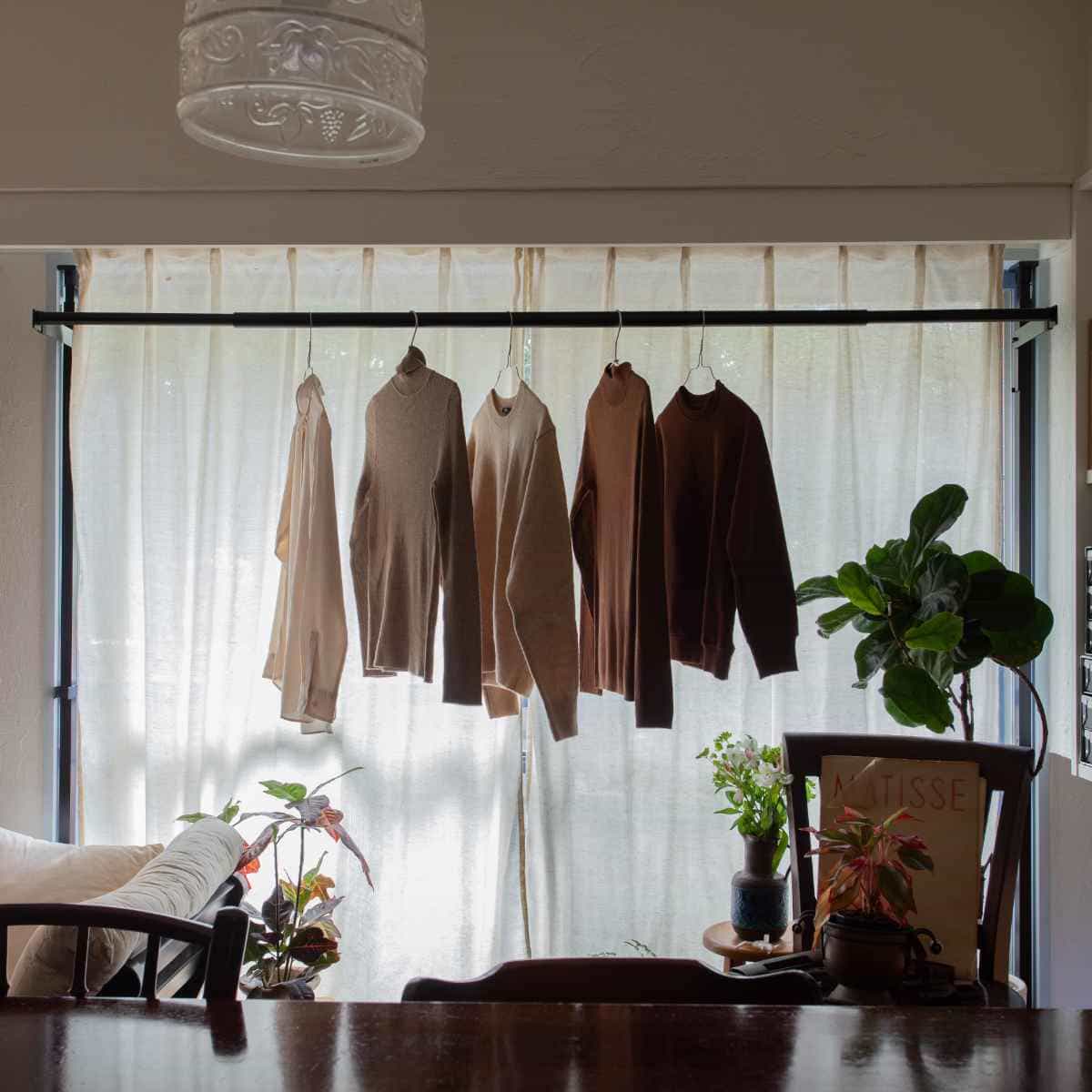 室内窓枠取付け tao ブラック 物干し竿NS-IMDA01-BKオシャレ 部屋干し インテリア 黒 窓枠 物干し ナガエ 窓枠用ものほしコンパネ屋 本店