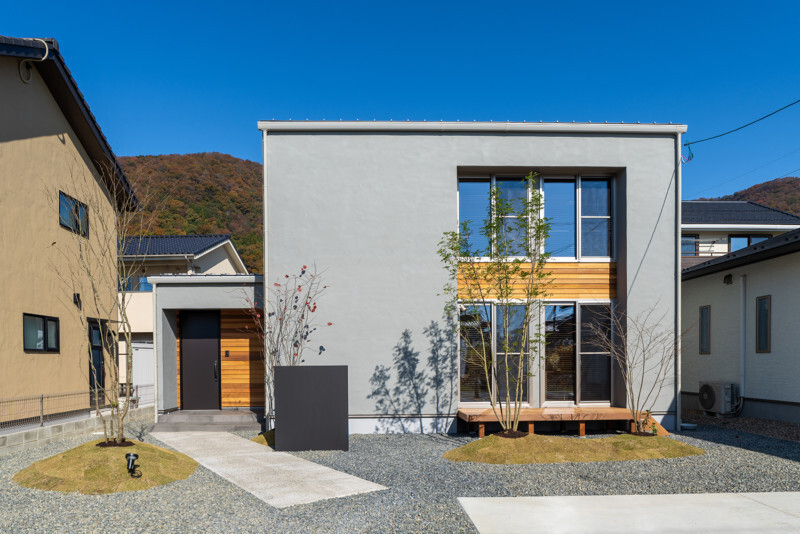 キューブ型デザインがお洒落な外観。家事動線にこだわった新築の家シアーズホーム 注文住宅で建てる一軒家