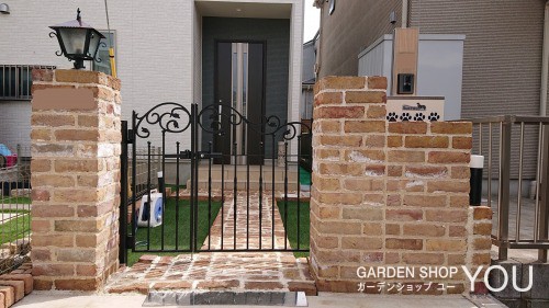 ガーデン設計室GABA姫路市おすすめ！おしゃれな門柱 レンガ積