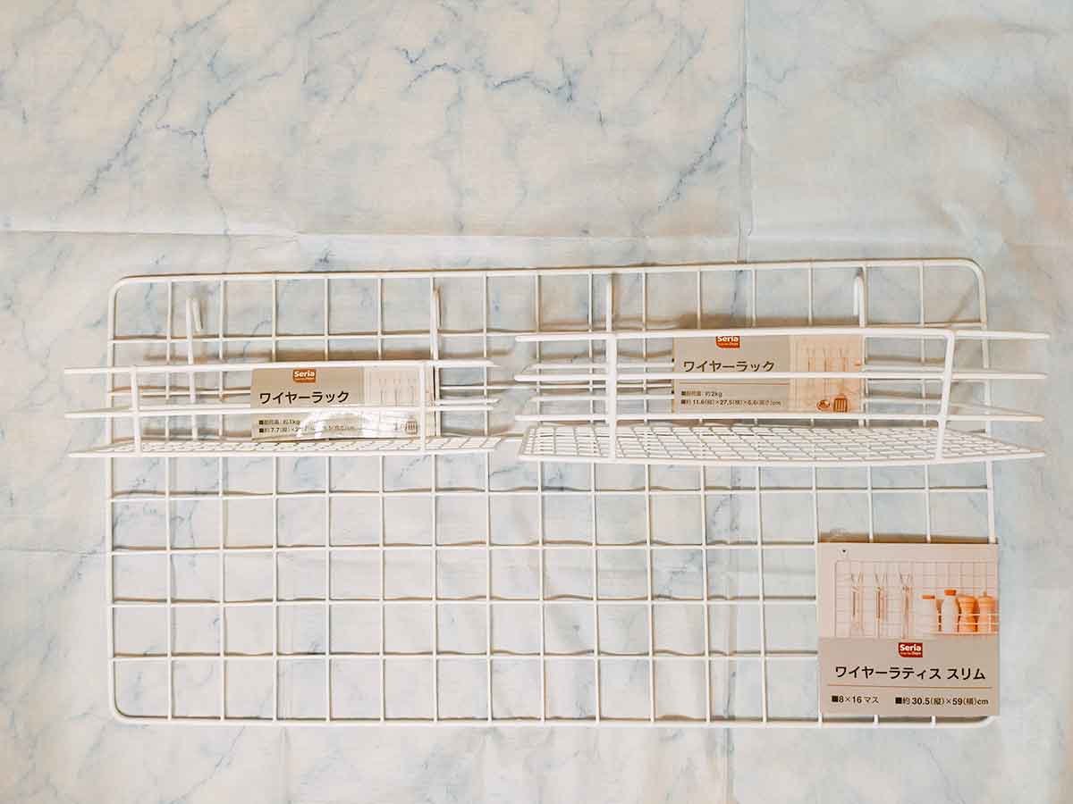 キッチンが狭い賃貸アパート100均ワイヤーネット棚で収納力アップ男の主夫力向上委員会