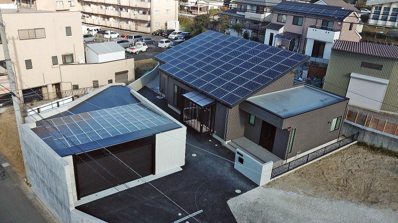 一条工務店の平屋建てにマッチするナチュラルモダン外構京阪グリーン滋賀・京都・大阪のエクステリア・ガーデン・外構工事