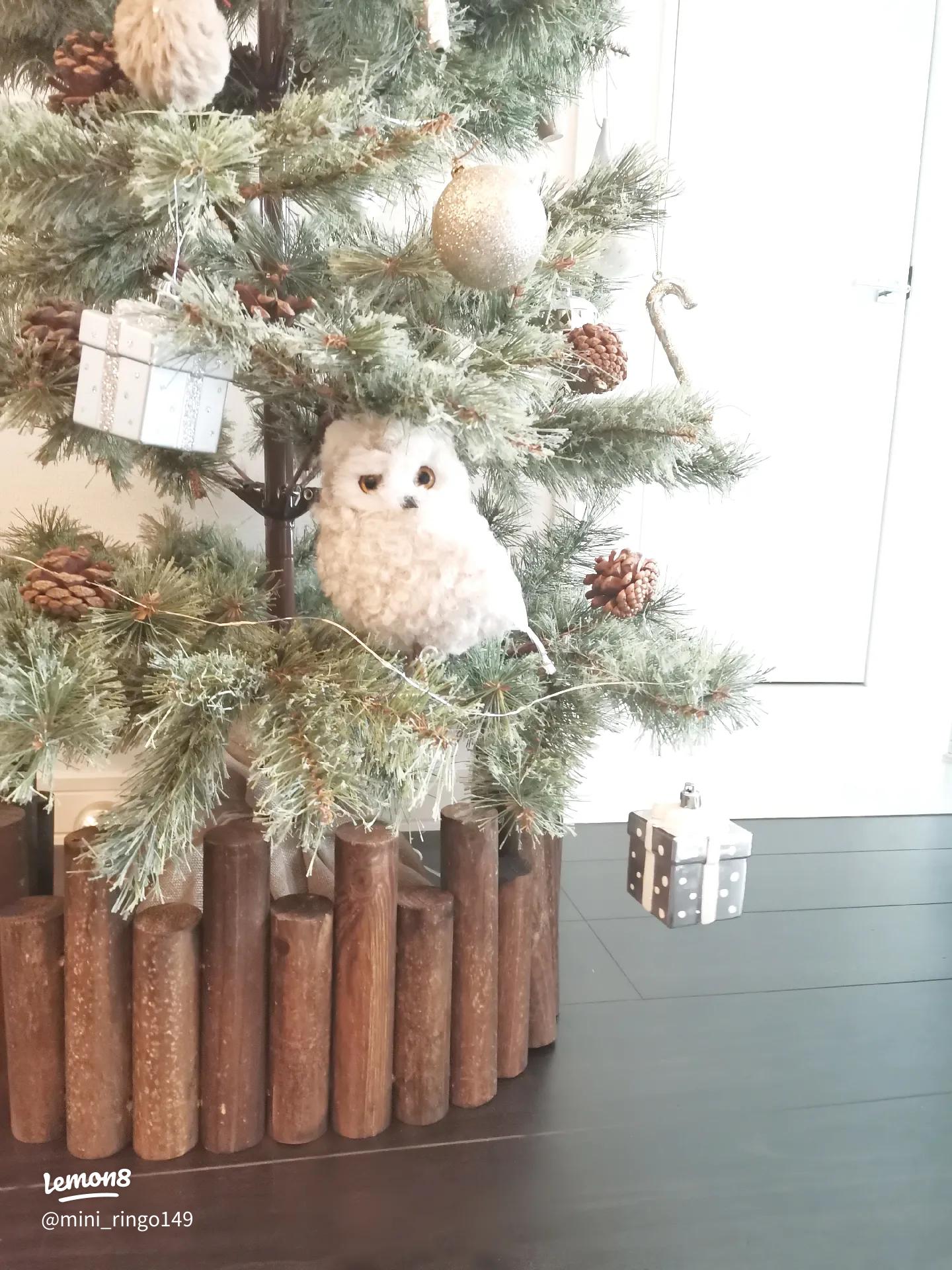 クリスマスツリーの足元隠し 新作作りました！セリア購入品 の板にモールをくみあわせていますTikTok