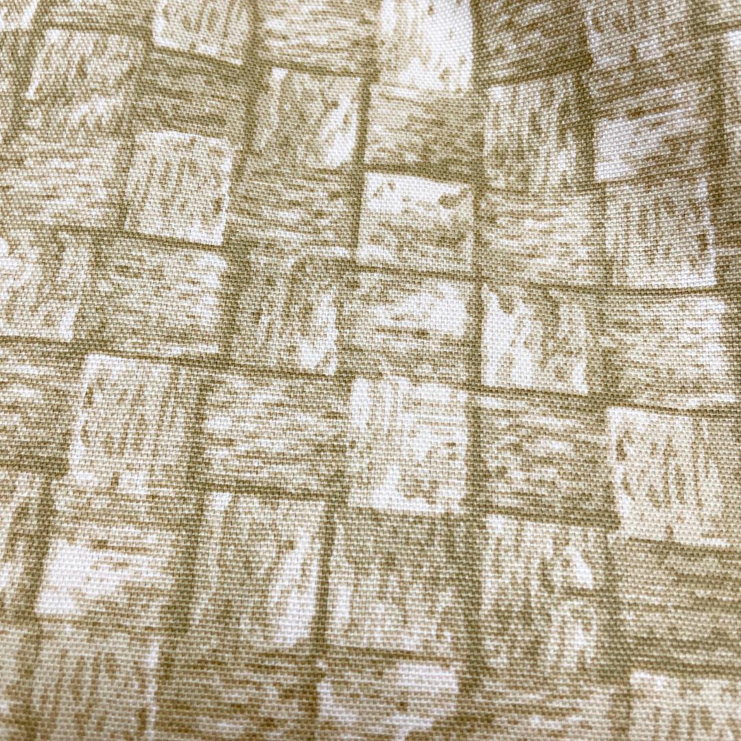 １ｍバスケット柄だまし絵はぎれ布オックス綿☆生地☆かご柄☆彡籠カゴ編みベージュ - メルカリ