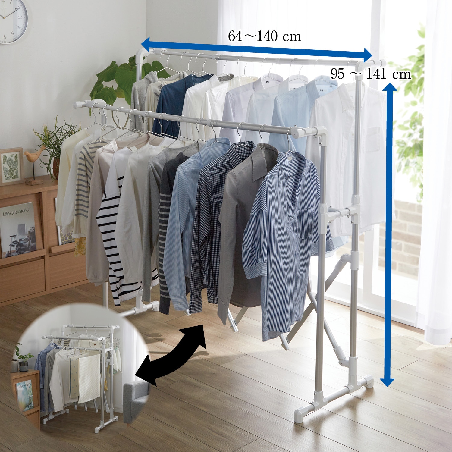 物干し 室内物干し 屋外物干し 壁付け 折りたたみ 三階段 おしゃれ 伸縮 簡単組立 ひとり暮らし 大容量 便利 省スペース 物干し竿 干し 洗濯ハンガー 屋外 室内 屋内 ベランダ アパート 部屋干し 布団干し シンプル 収納 楽天市場期間限定 ！24日-26日まで限定P5倍
