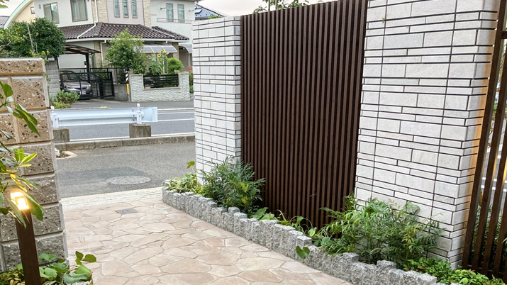 千葉県千葉市 新築外構工事 ナチュラル 目隠しフェンス