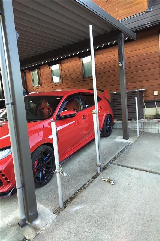 家 カーポートを単管パイプで作る_2021年08月11日＠由貴