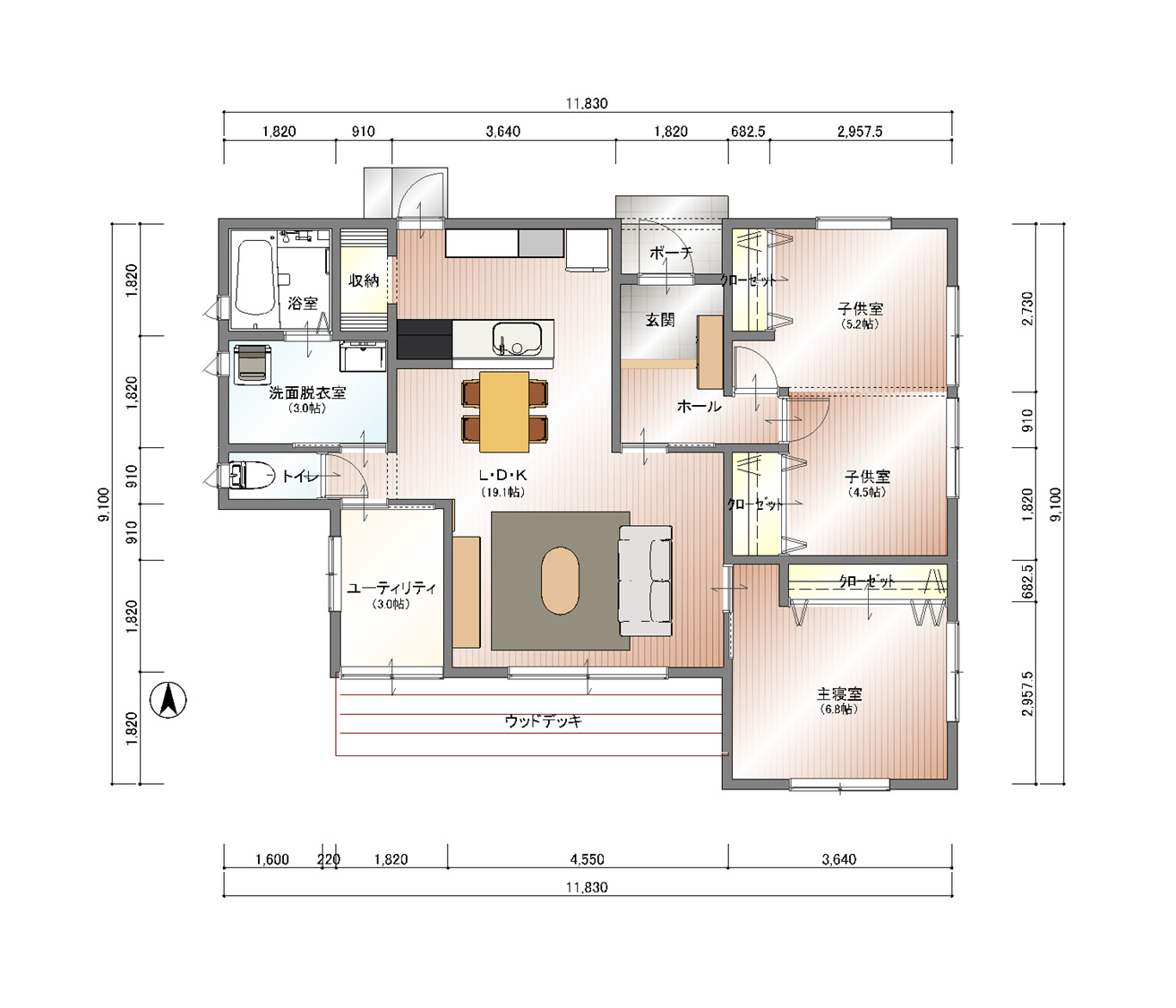 ユーティリティ&独立キッチンリフォームプラン例家事らくらくリフォーム