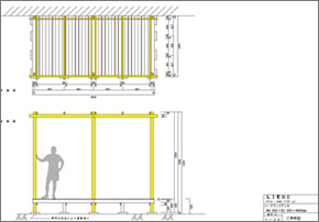 プロジェクト。 北側前面道路からパーゴラの長いアプローチでパティオ 中庭 に誘導。1階世帯はパティオから、2階世帯へはパティオを囲む外部階段で。パティオのシンボルツリーは夏椿の株立ち。 模型はクライアントに最後のGOサインを促す最終手段です