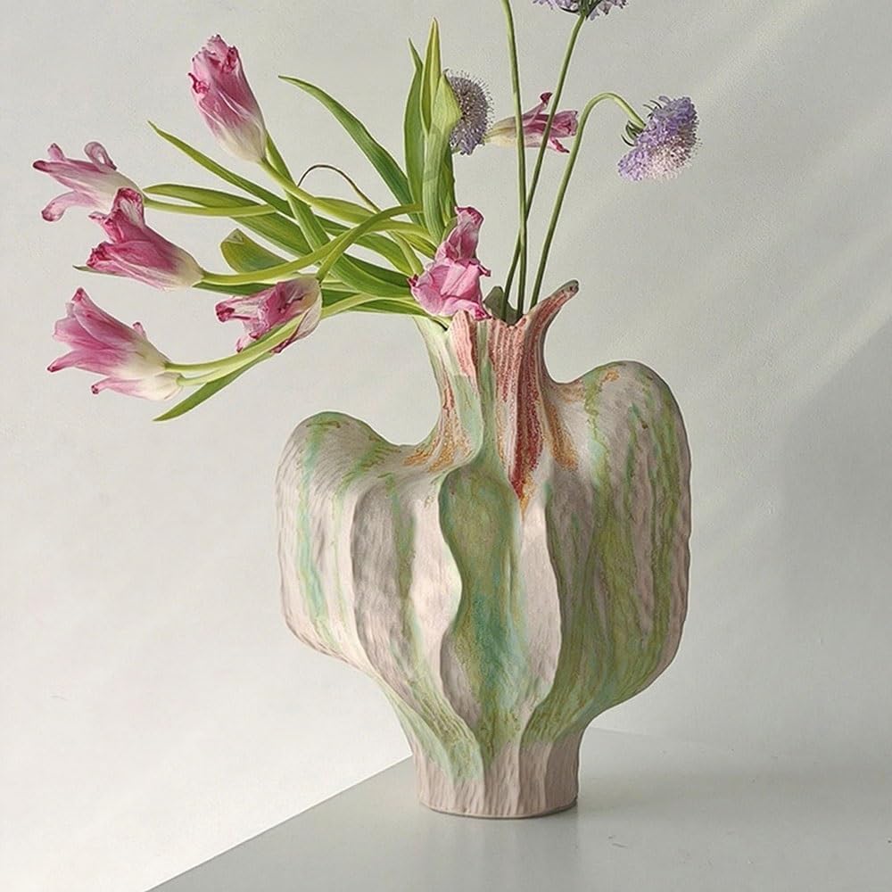 楽天市場 花瓶 陶器 おしゃれ 手作り 一輪挿し 大きい セラミック フラワーベース 北欧 造花 生花 枝物 グリーン インテリア 高さ約15.8cmギフト 記念日 ベビーシャワー 誕生日 エンゲージメント 父の日 卒業 新築祝い 母の日 新年 退職 バレンタインデー 結婚式 女性の