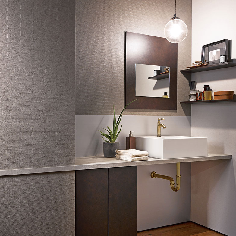 おしゃれなトイレ・洗面所クロスの天井、白いタイルの画像 75選 - 2025 年 10月Houzzハウズ