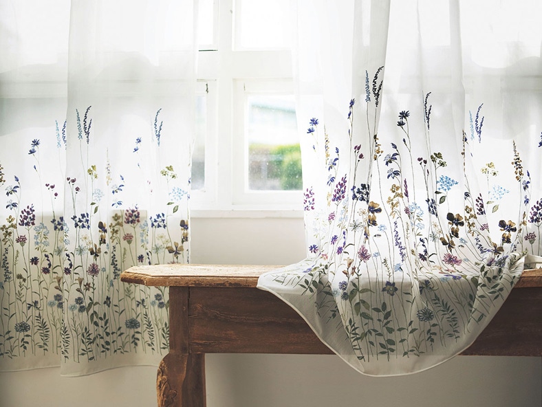 数量限定 唯美 刺繍 花柄 葉柄レースカーテン2枚組 - 幅150x丈230 CM - 刺繍 透气 薄い 花葉 紗のカーテン 部屋房，オーダーサイズ可 カーテン 刺繍 花柄 リビング カーテン＋レース 2枚 4枚組 プレゼント 幅100cm-230cm 丈60cm-260cm :星野 - 通販 - Yahoo!ショッピング