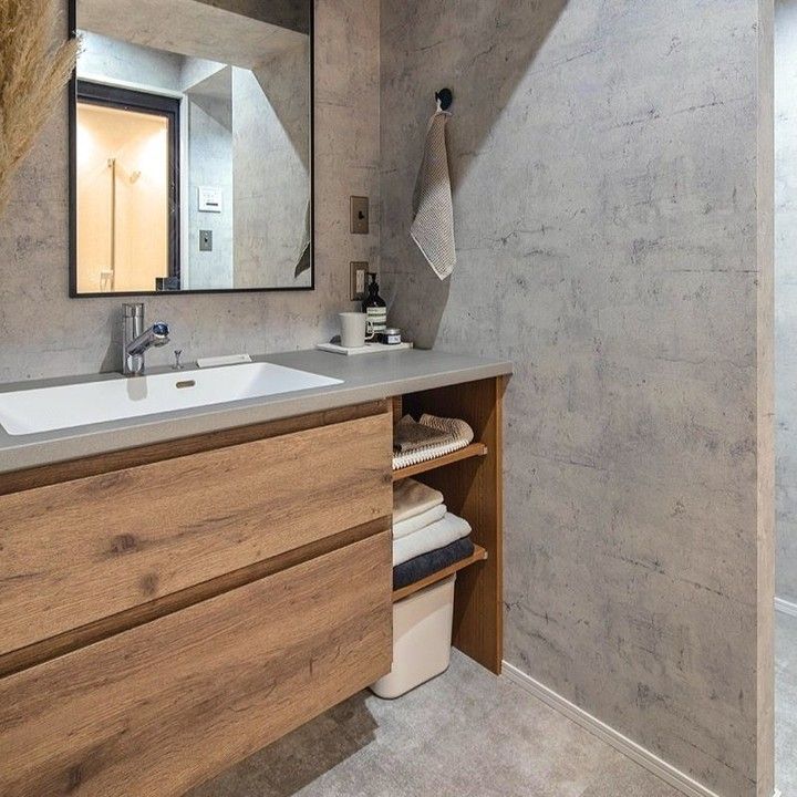 施工事例 造作洗面台間接照明 ホテルライク タイル千葉県我孫子市日建ホーム