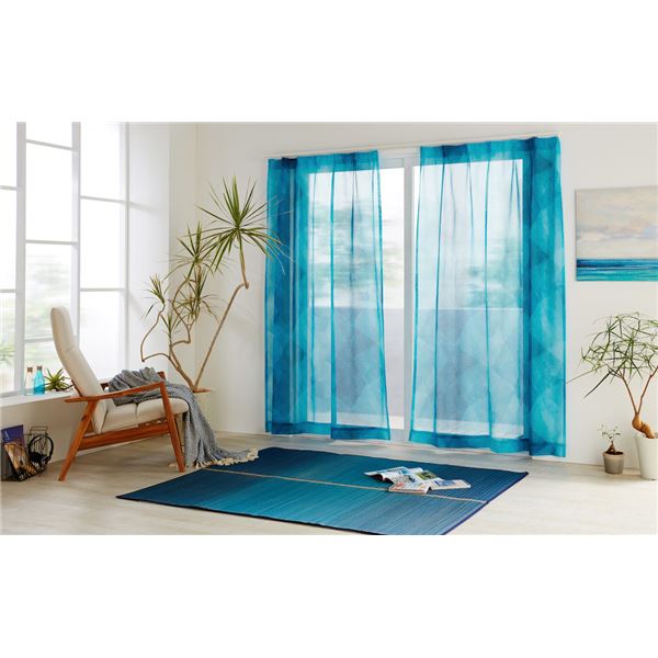 光を纏ったようなリーフプリントの絵羽柄レースカーテン Vita Botanica「プラフォン」グリーンレースカーテンオーダーカーテン 通販のaiika アイカ