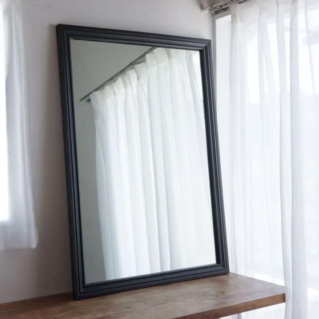 イギリスアンティーク ソリッドオークの大きな鏡 41-66 132㎝×73㎝ ウォールミラー ホールミラー 鏡 店舗什器 壁掛け ミラ