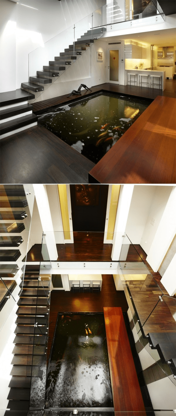 何故こんなにも惹かれるのか。家の中に池があるオシャレすぎる部屋いろいろ – Indoor PondsSTYLE4 Design