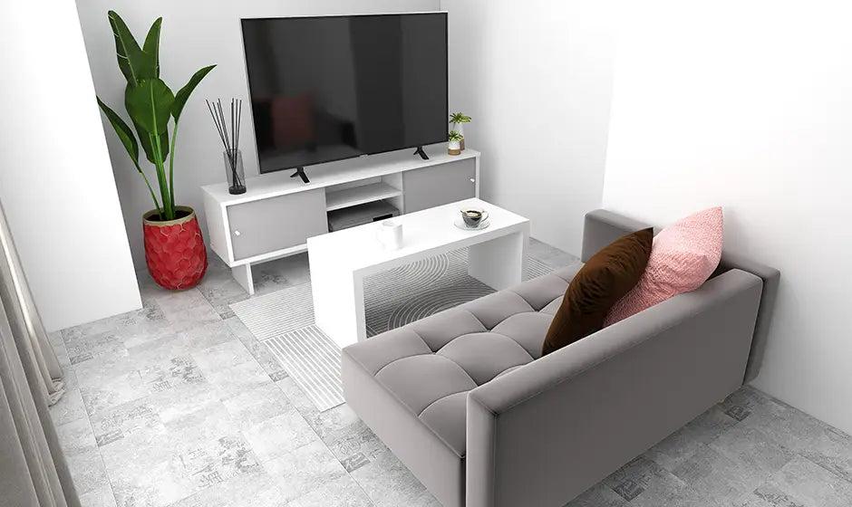 大人なモダンインテリア グレー×白の配色バランスがキーポイントカヴァースインテリア