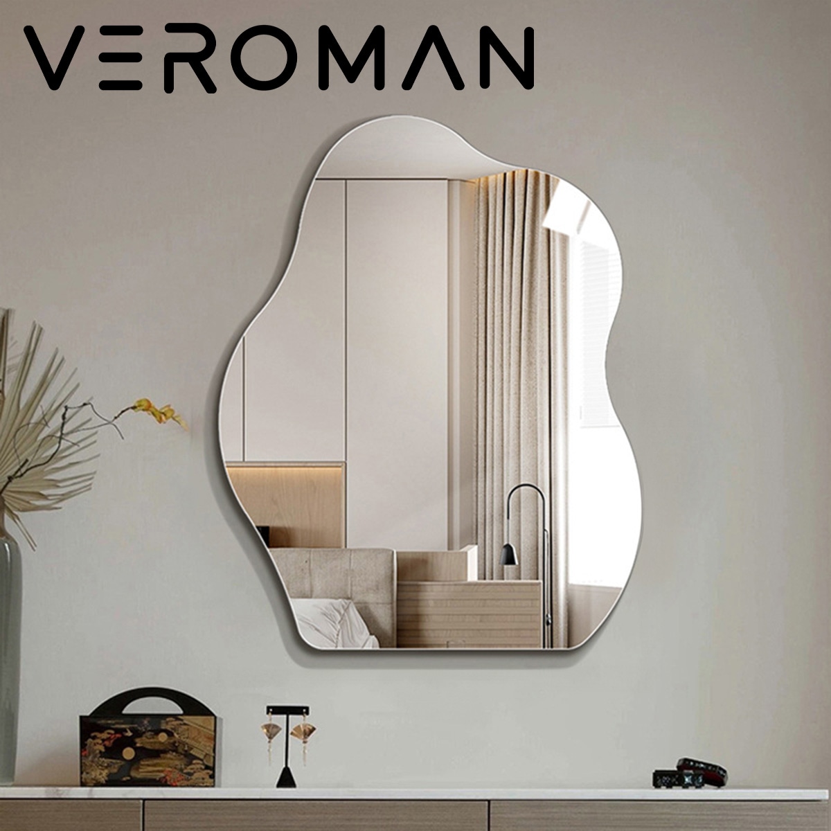 鏡 ミラー クルベ オーバルミラー 鏡 かがみ ミラー トイレ 洗面所 飾り 木 シンプル インテリア デザイン おしゃれ 鏡 壁掛けミラー 木製円形 丸型 約 W42 × D1 × H42 cm 鏡直径 27.5cm かがみ ウォールミラー 姿見