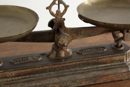5396昭和レトロ MIZUSHIMA 上皿桿秤 さおはかり 錘付き 上皿天秤 アンティーク