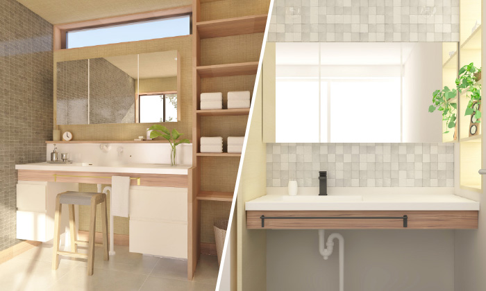 おしゃれな造作洗面台デザイン実例造作ならではのメリットや注意点も解説注文住宅ブルーハウスデザイン・性能・リゾートライフ、愛知、名古屋、豊橋、豊川、岐阜ならお任せください