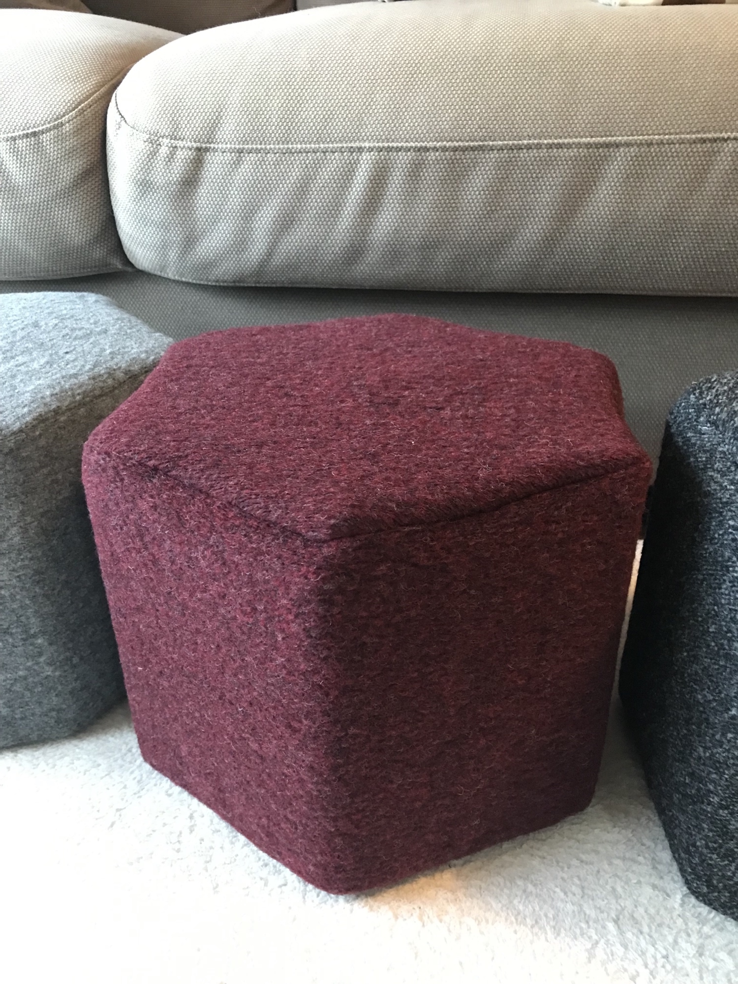 牛乳パック椅子カバー コットンジャージ ライトグレー ハンドメイド