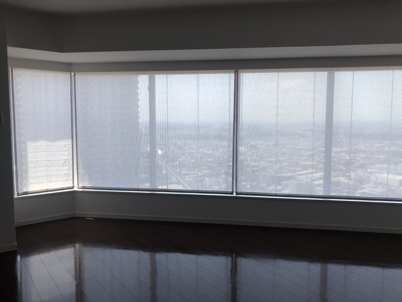 タワーマンション 角部屋のおしゃれなカーテン 大阪市京都・滋賀の高級オーダーカーテン専門店モンルーベ