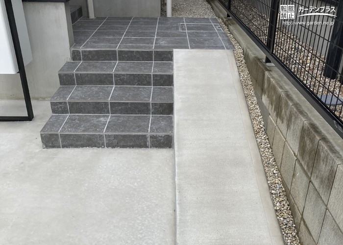 施工例「玄関スロープのあるオープン外構」兵庫県姫路市