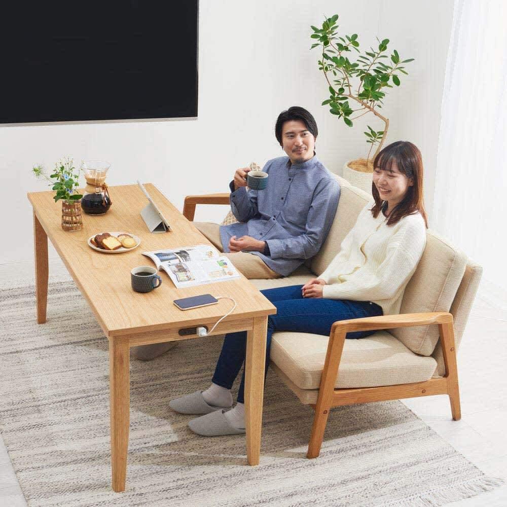 dショッピング テーブル 昇降 高さ調整 高さ55～70cm サイドテーブル 木目調 ソファ サイドソファテーブル カフェテーブル パソコン デスク スリム コンパクト コの字型 脚 高さ 調節 調整 リビングデスク ソファサイド 奥行40cmダークブラウンカテゴリ