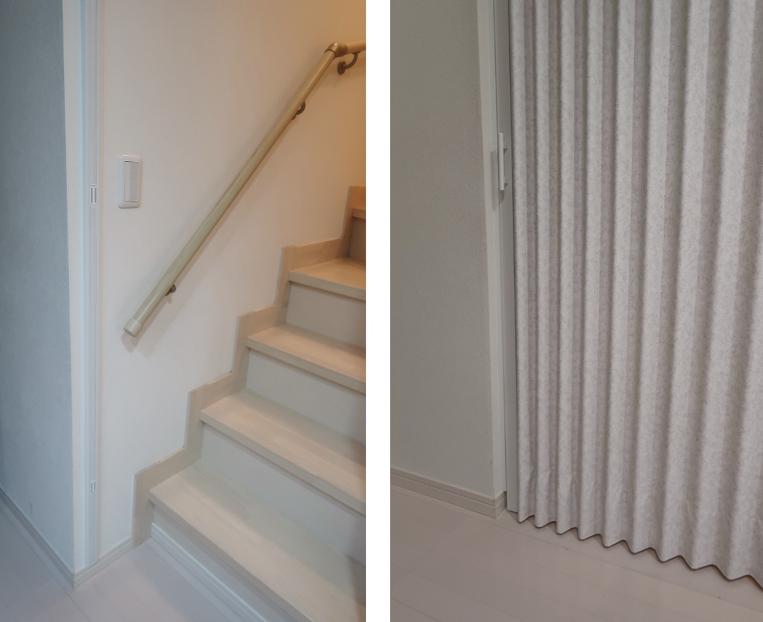 リビング階段入口への扉 アコーデオンドアの設置Mr.cornerのブログ