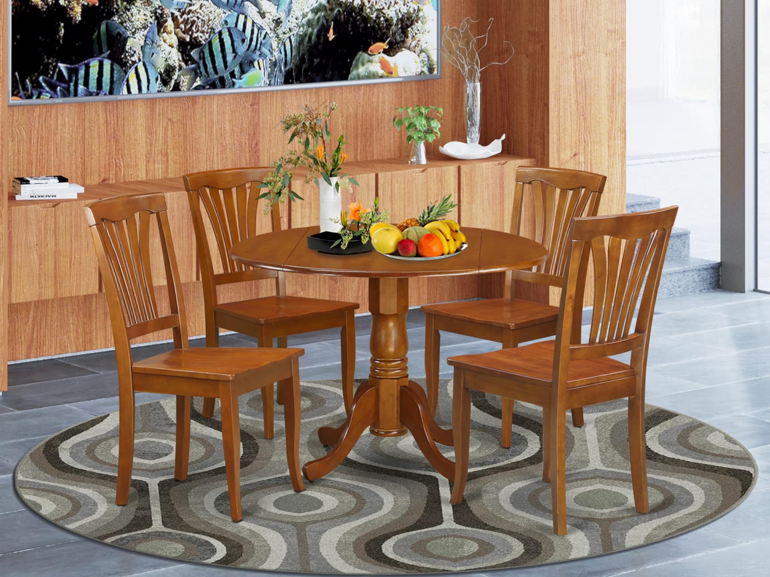 ダイニングテーブルセット4人用、金属と木製の屋内モダンな長方形のダイニング