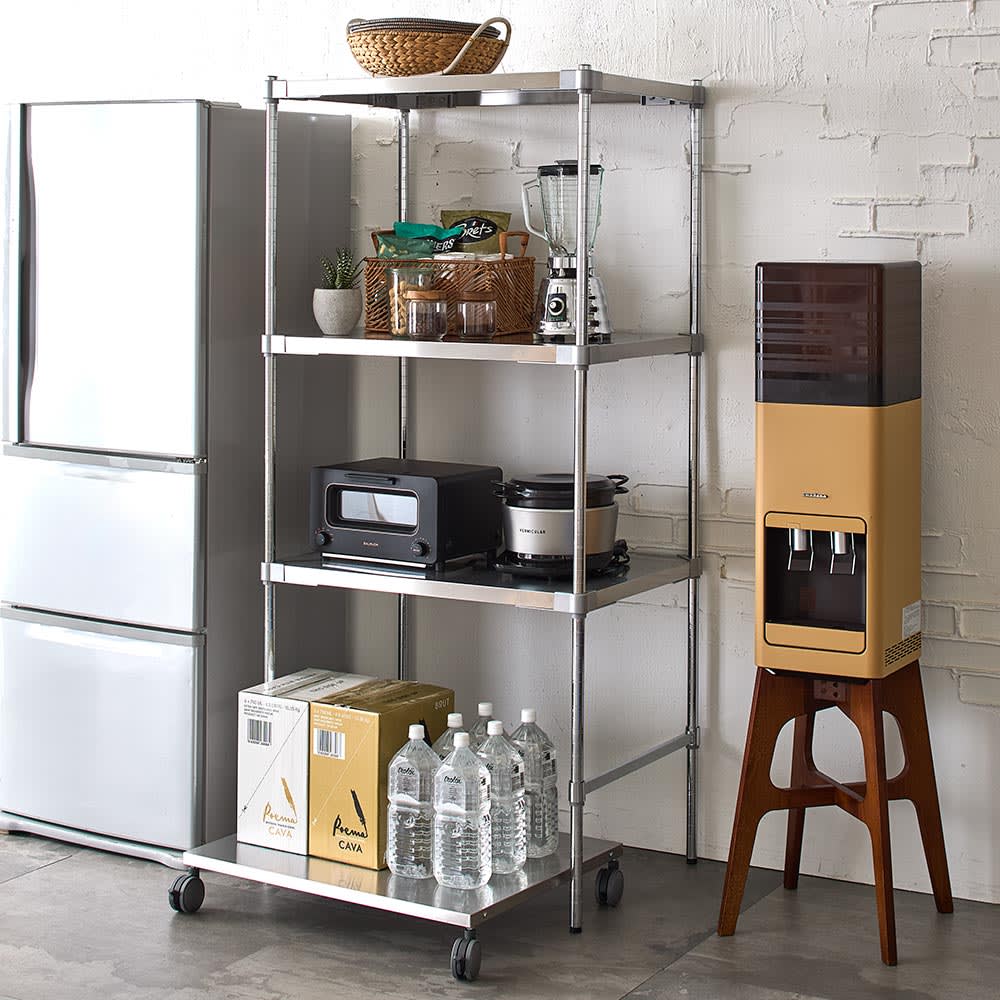 大好評 折りたたみラック 収納ラック メタルラック シェルフ キャスター付き 移動便利 食器棚 防